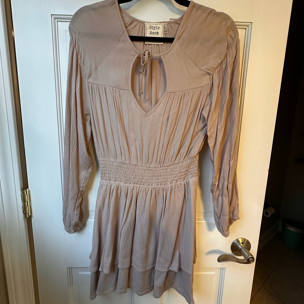 Style Rack Taupe Long Sleeve Dress